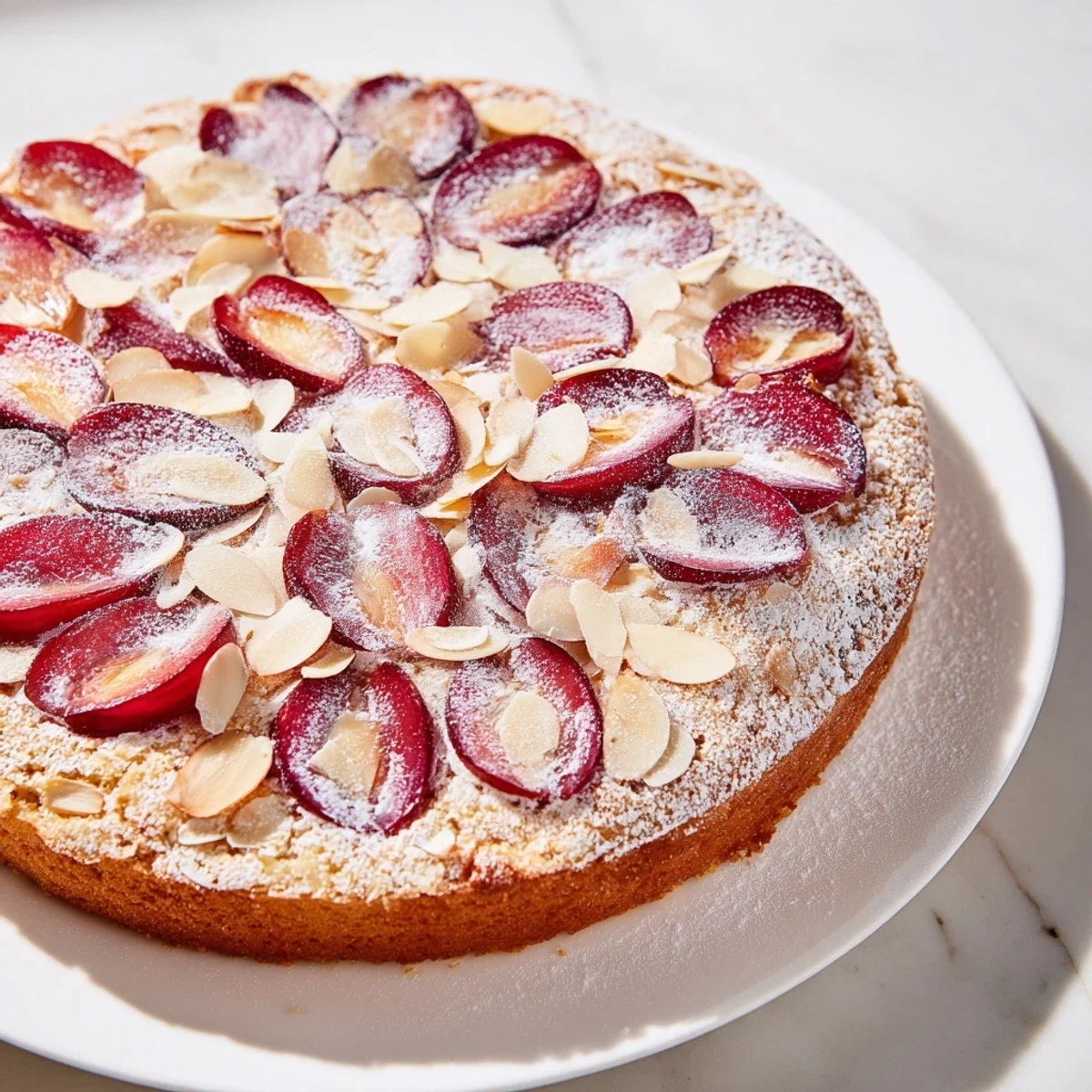 Soft Sweet Plum Almond Cake