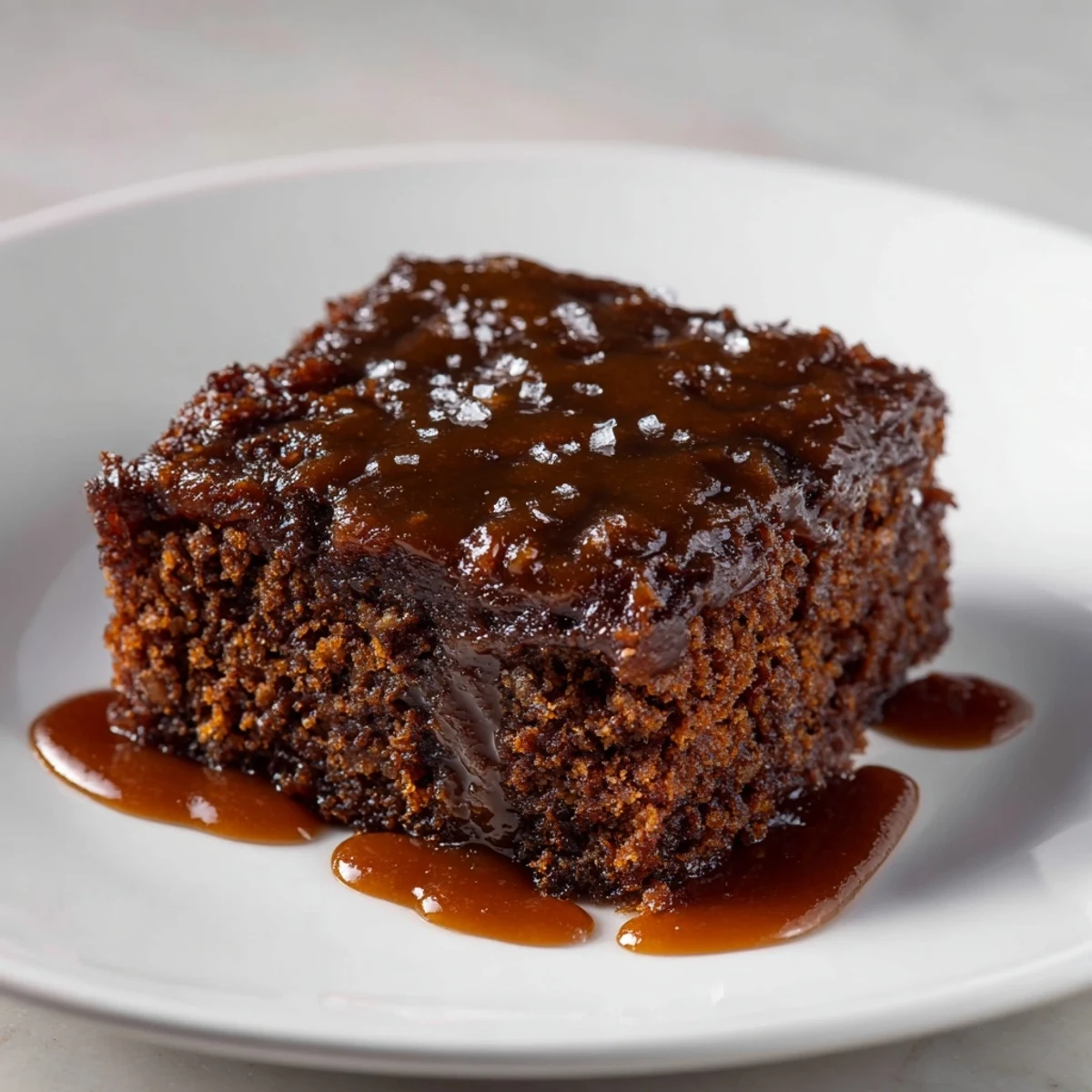 Close-up shot shows the moist interior of Weekend Cabin-Style Sticky Toffee Pudding, a decadent dessert.