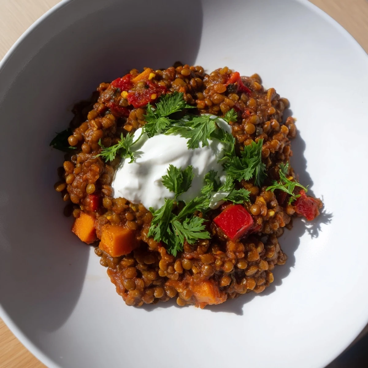 Hearty Wheat-Warm Lentil Curry, a flavorful one-pot meal with tender lentils and bright spices.