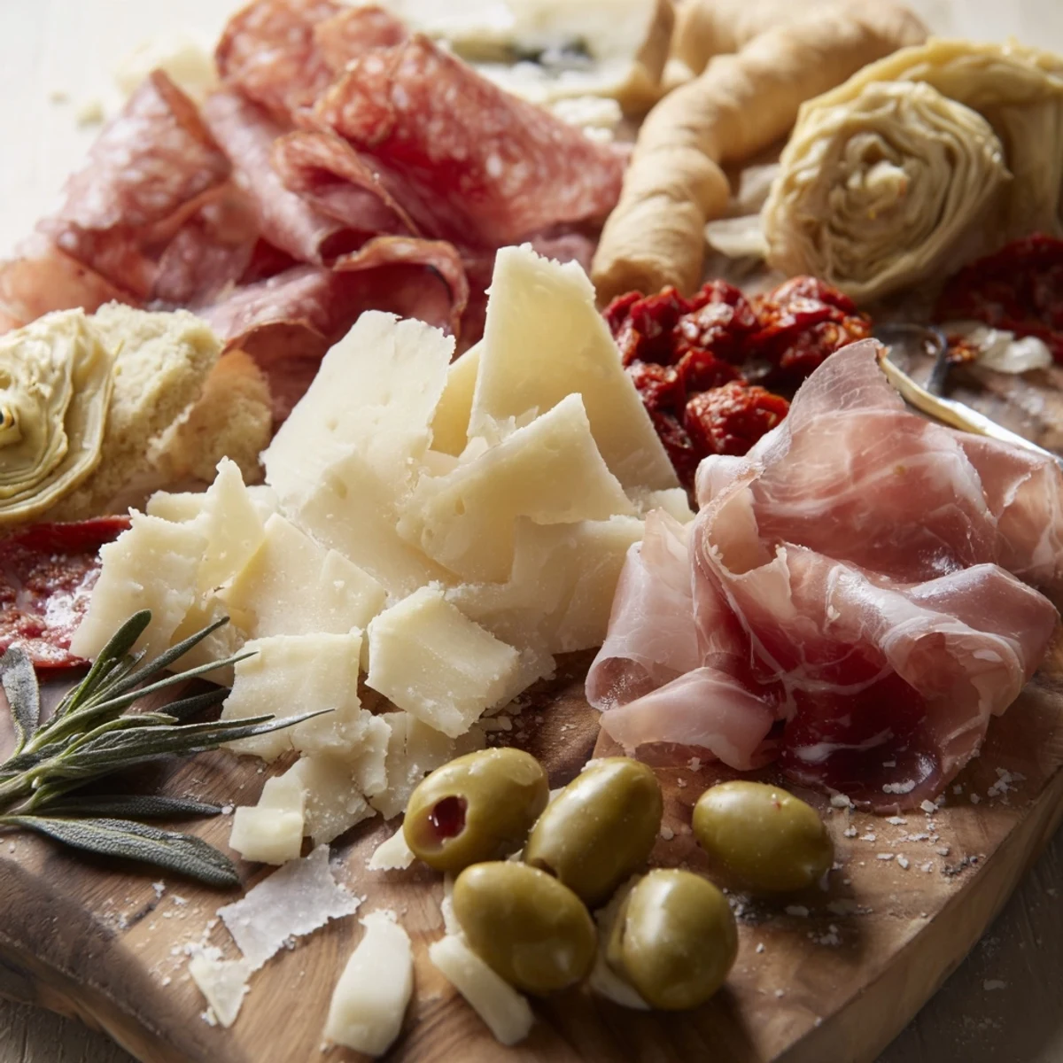This Rustic Italian Farmhouse Board features a medley of flavors, perfect for a casual Italian-inspired gathering.