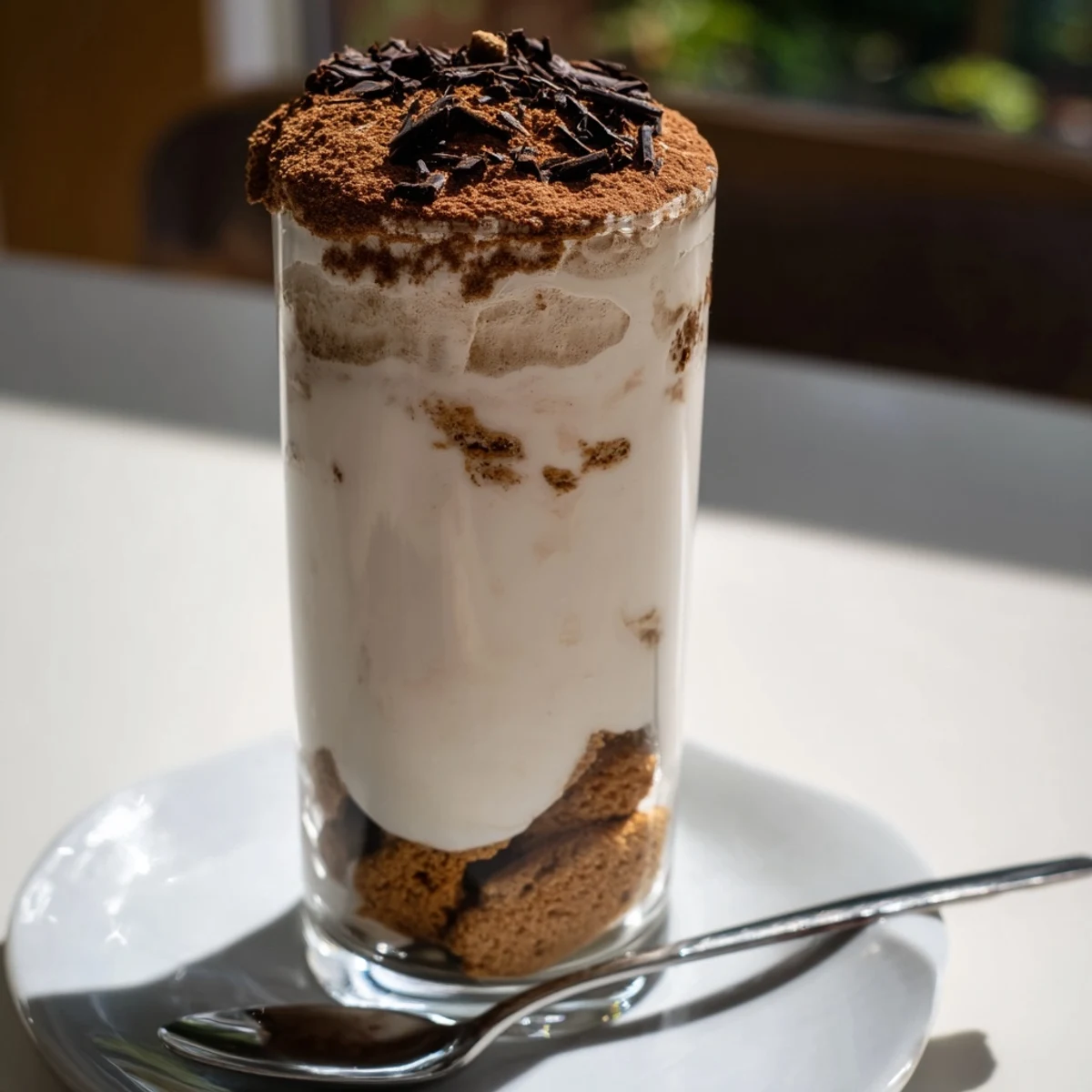 A beautifully layered Tiramisu Latte, featuring airy mascarpone cream and espresso-soaked biscuit crumbles.