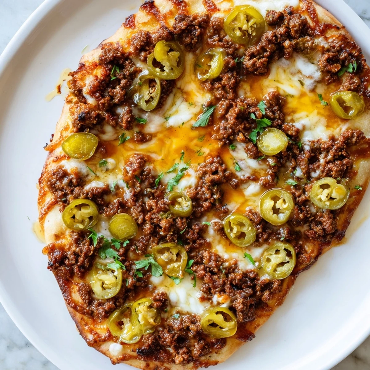 Spicy Ground Beef Pizza