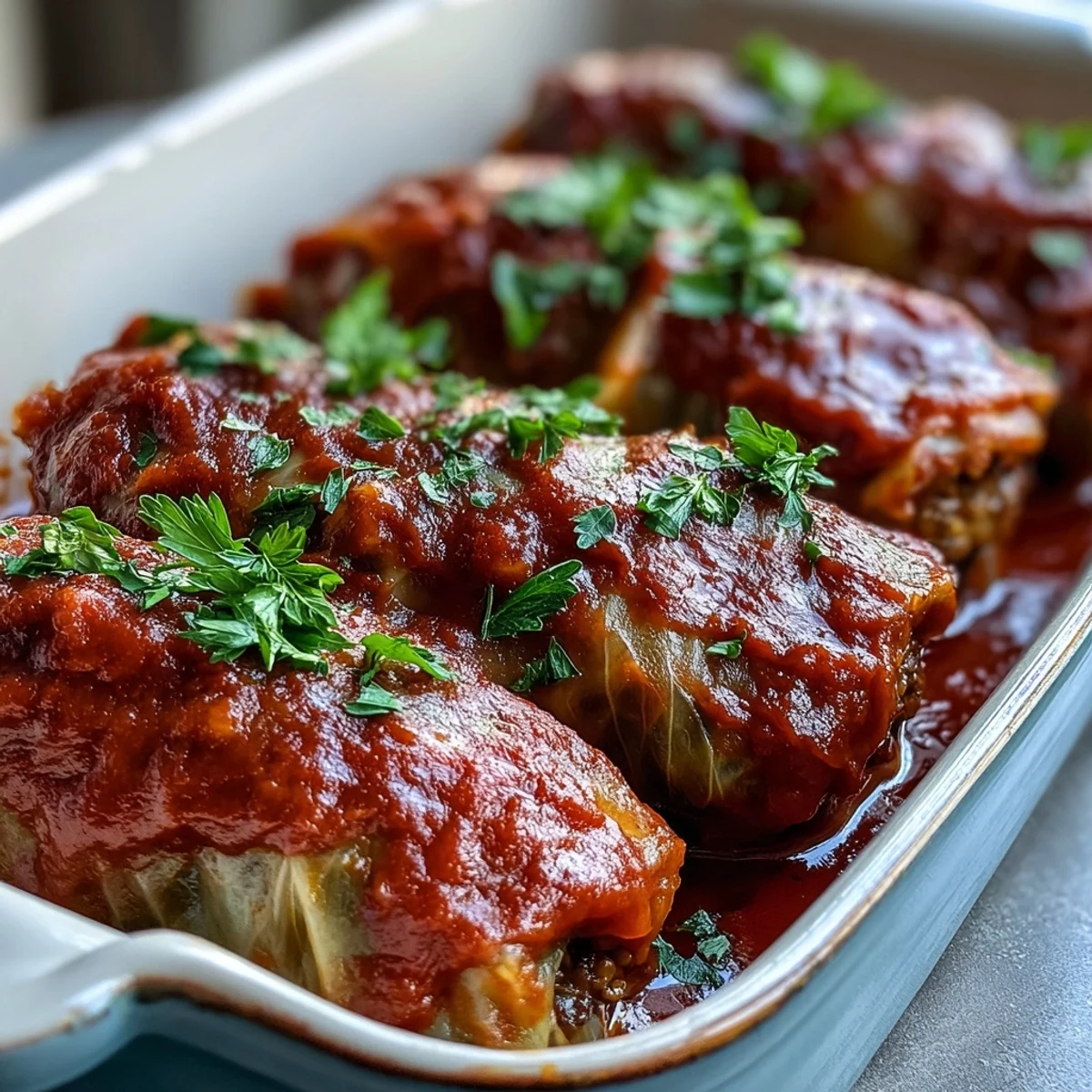 Freshly baked vegan cabbage rolls served alongside creamy mashed potatoes and rustic crusty bread.