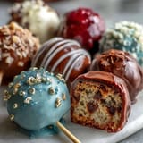 Graduation cake pops in school colors with gold sprinkles, perfect for celebrating graduates in style.  