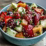 Bright and refreshing strawberry lemonade fruit salad with juicy strawberries, sweet pineapple, and zesty lemonade dressing.