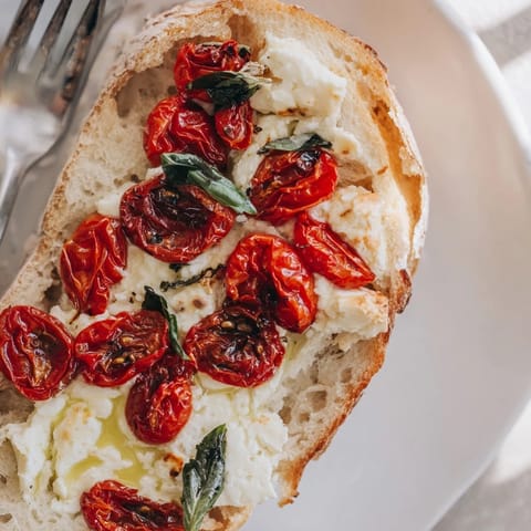 Baked Feta Toast with Tomatoes