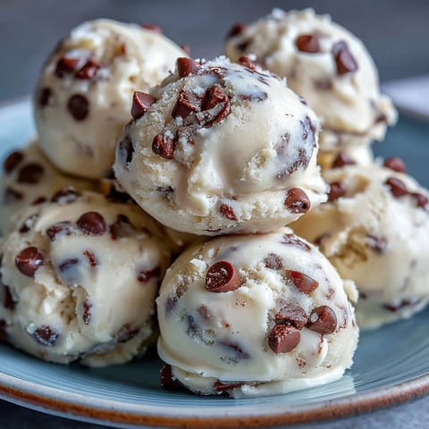 Visually impaired users can imagine soft, creamy cookie dough with buttery sweetness and tangy Greek yogurt.