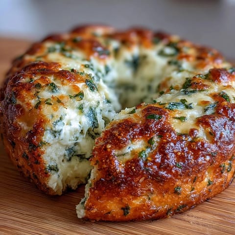 Chewy spinach cottage cheese flagels topped with melted mozzarella, perfect for a high-protein breakfast or snack.  