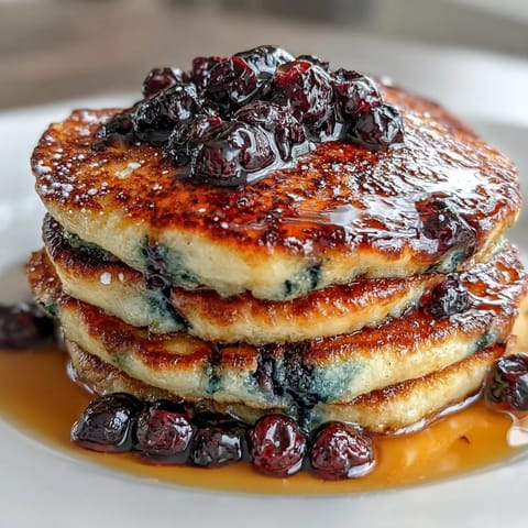 Sourdough Lemon Blueberry Flapjacks