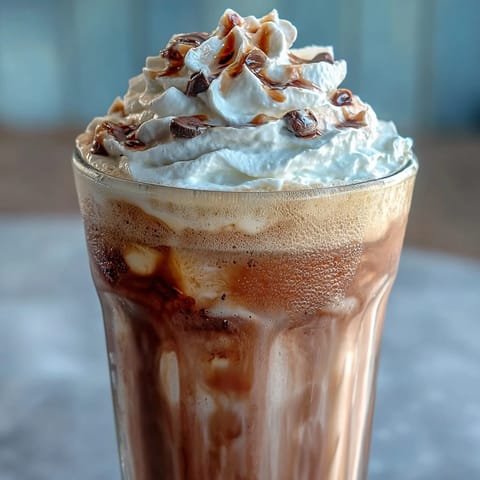 Iced Vanilla Bean Frappuccino with Coconut Whipped Cream: A creamy, dreamy iced coffee drink swirled with real vanilla bean and topped with fluffy coconut cream.