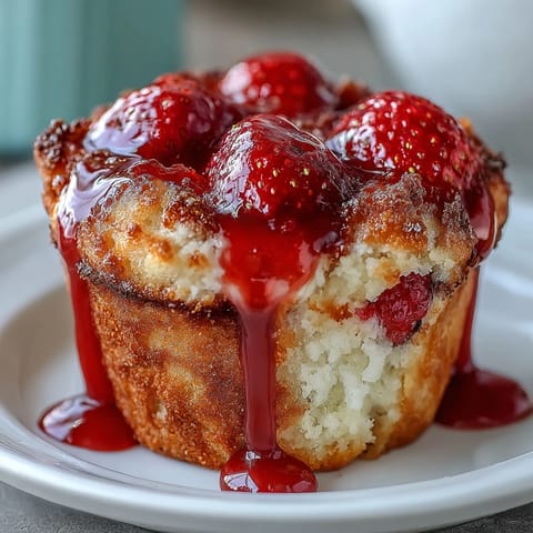 Strawberry Muffins Lemon Glaze