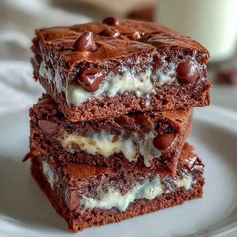 Cream cheese stuffed brownie cookies with gooey chocolate centers and rich, fudgy texture.