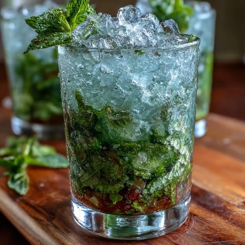 Kentucky Derby Mint Julep Mocktail with Fresh Mint, a refreshing non-alcoholic Southern drink, served in chilled glasses with crushed ice and vibrant mint sprigs.