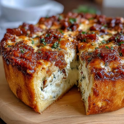 Slice into this savory Italian Easter pie to reveal layers of ricotta, salami, and melted cheese baked in a tender crust.  