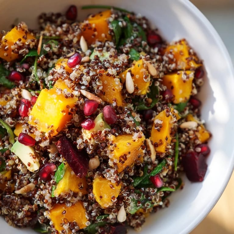 This colorful Fresh Citrus & Avocado Quinoa Bowl features ingredients like fresh orange segments and quinoa.