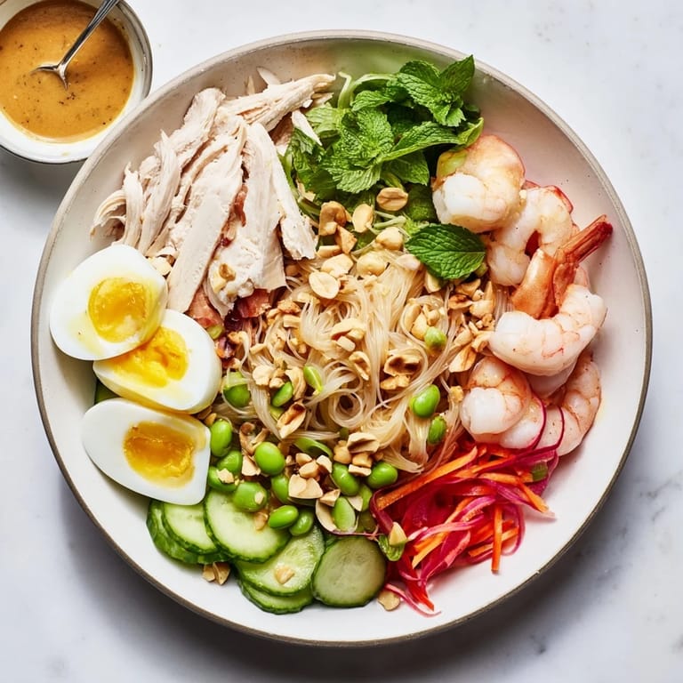 Beautifully arranged Asian Fusion Noodle Bowl Board, featuring various proteins and tempting flavor pairings waiting.