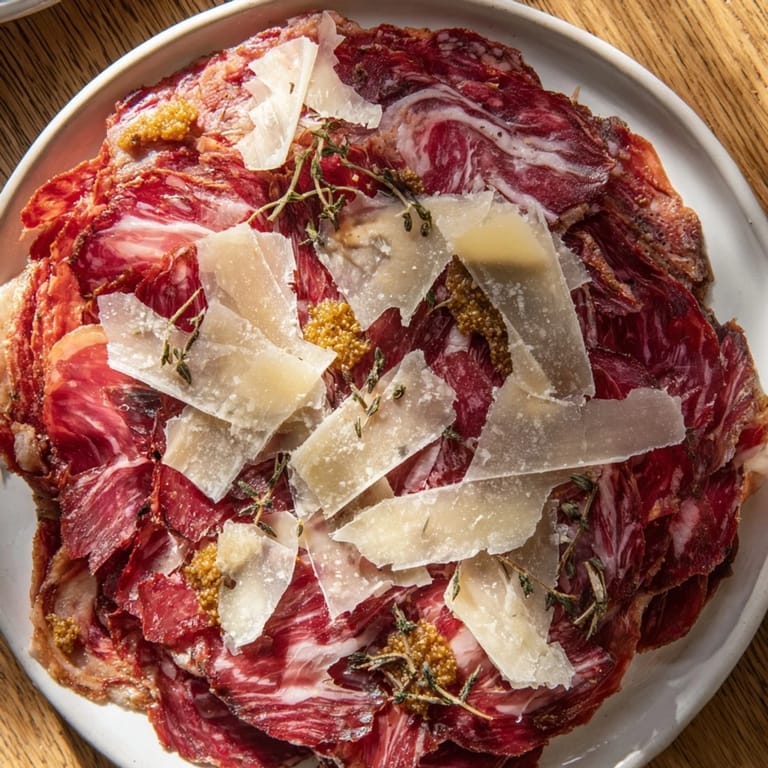 The Burlap & Lace appetizer: Meats, shaved cheeses, and garnishes combine for a flavorful, rustic display.