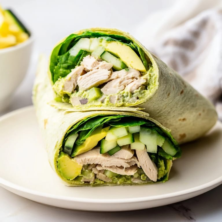 Enjoy a satisfying Green Goddess Wellness Wrap bursting with flavors and textures, perfect for a light meal.