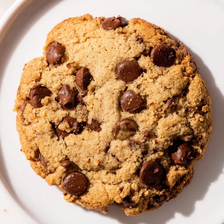 Golden-brown Air-Fryer Chocolate Chip Cookies with pools of chocolate, ready for a sweet craving.
