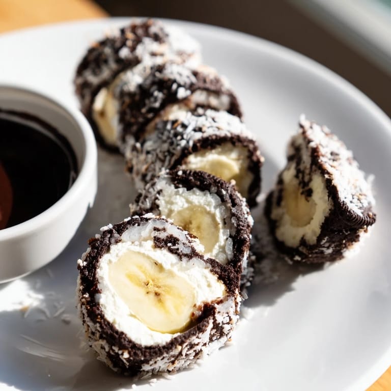 Get creative: Oreo Cookie Sushi Rolls with banana, coconut, and a decadent chocolate sauce.