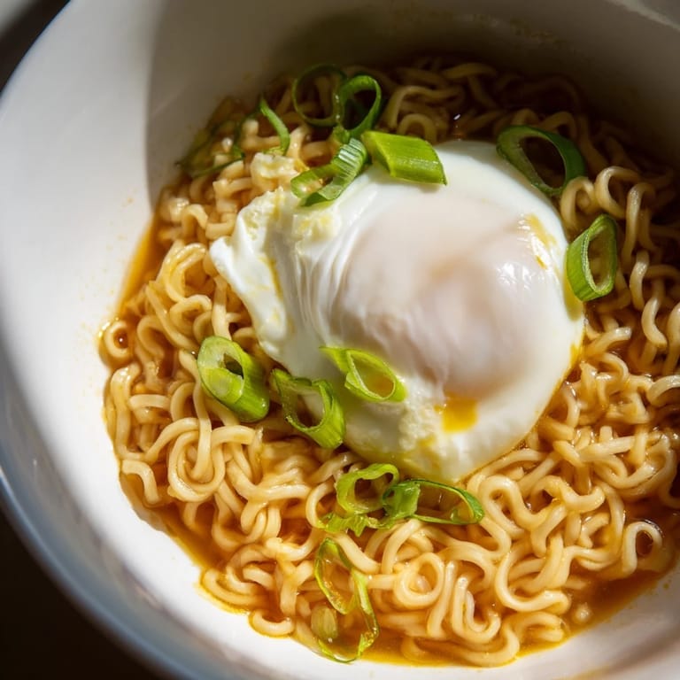 Flavorful golden broth surrounds perfectly cooked egg in this simple upgrade to your instant ramen meal.