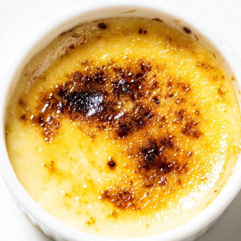 Imagine the elegant simplicity of rich 3-Ingredient Crème Brûlée, served with fresh berries.
