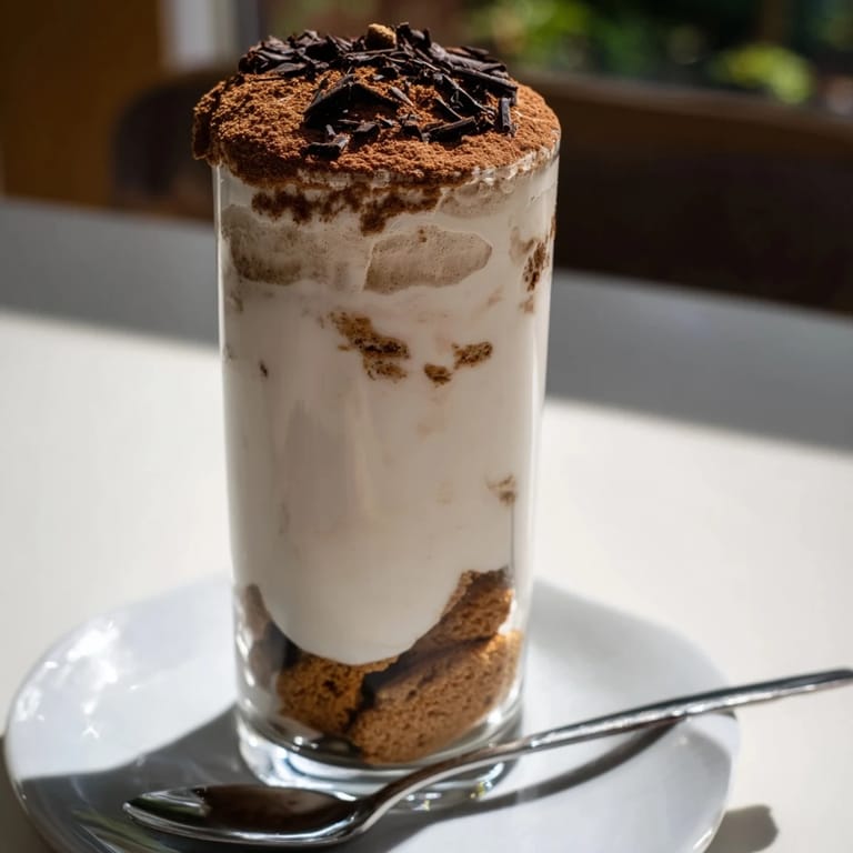 A beautifully layered Tiramisu Latte, featuring airy mascarpone cream and espresso-soaked biscuit crumbles.