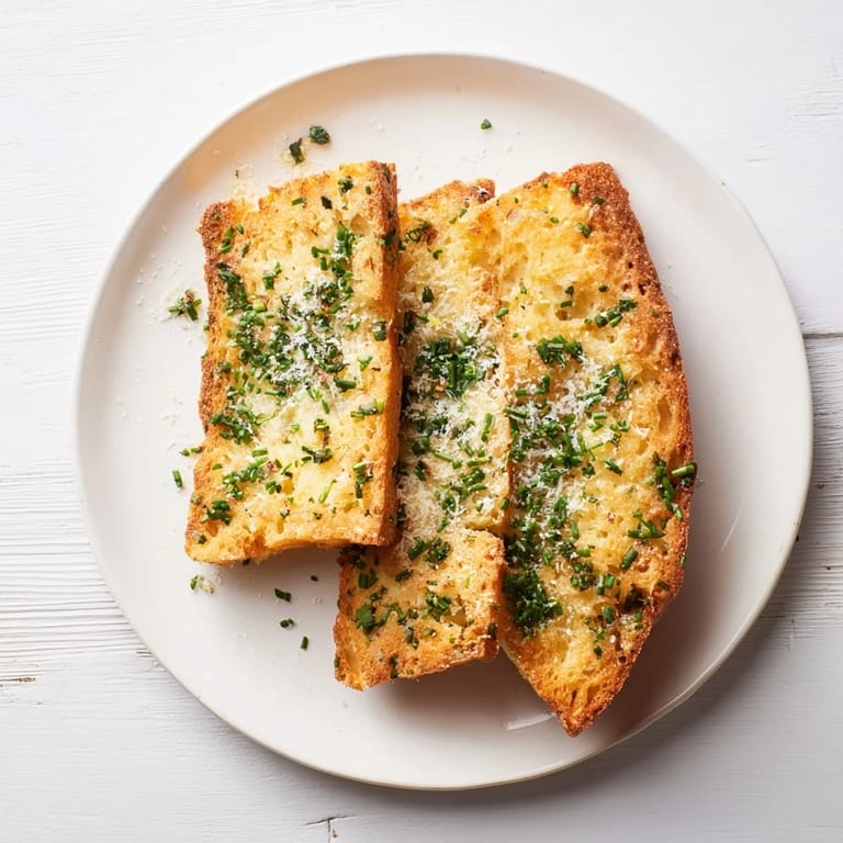 A close-up of fluffy cloud bread savory toasts, featuring melted Parmesan and minced garlic on a rustic board.  