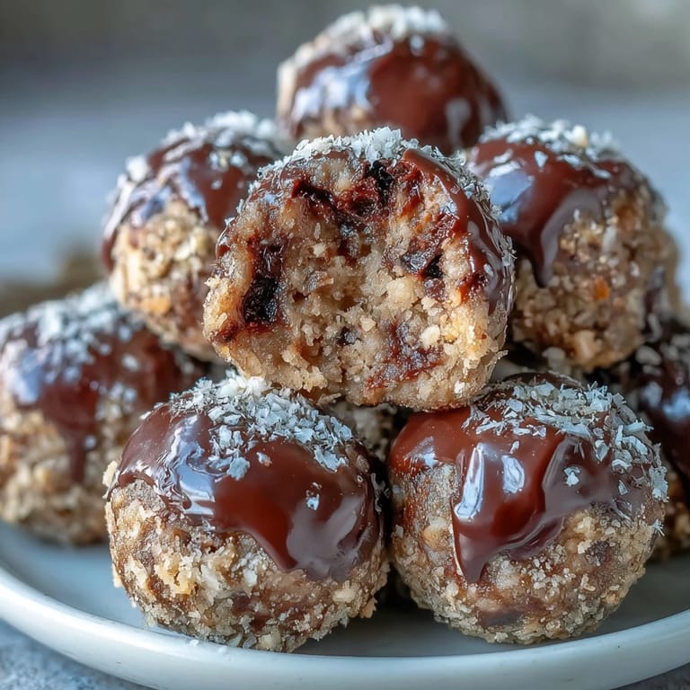 Close-up of fudgy Moose Bites coated in crumbs, ready to serve after 15 minutes prep.