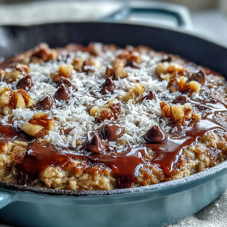 Gooey center slice of Chunky Monkey Oatmeal Cookie Skillet revealing melted chocolate, walnuts, and soft oats with a scoop of ice cream.