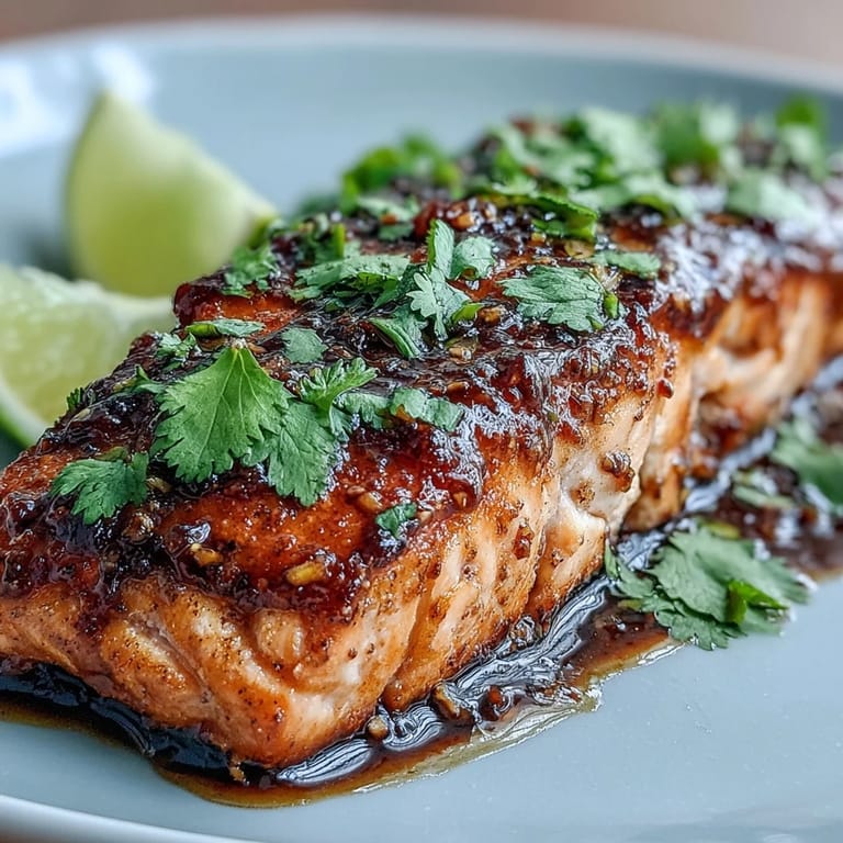 Succulent oven-baked salmon fillets drizzled with zesty honey-lime garlic butter sauce, topped with lime slices and herbs. An easy, gluten-free main dish that's both elegant and comforting.