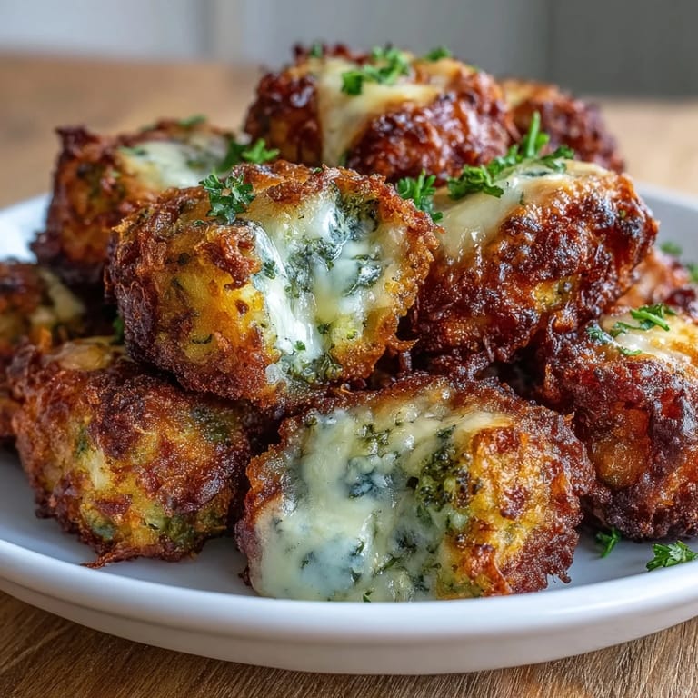 Cheesy broccoli and cheddar tots cooked in the air fryer until golden and crunchy, served hot with dipping sauce.