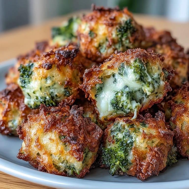 Homemade broccoli tots made with sharp cheddar, shaped into bite-sized pieces and air fried to crispy perfection.