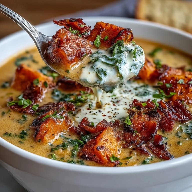 Rich Smoky Sweet Potato Chowder featuring sweet potatoes, smoked paprika, and velvety cream.