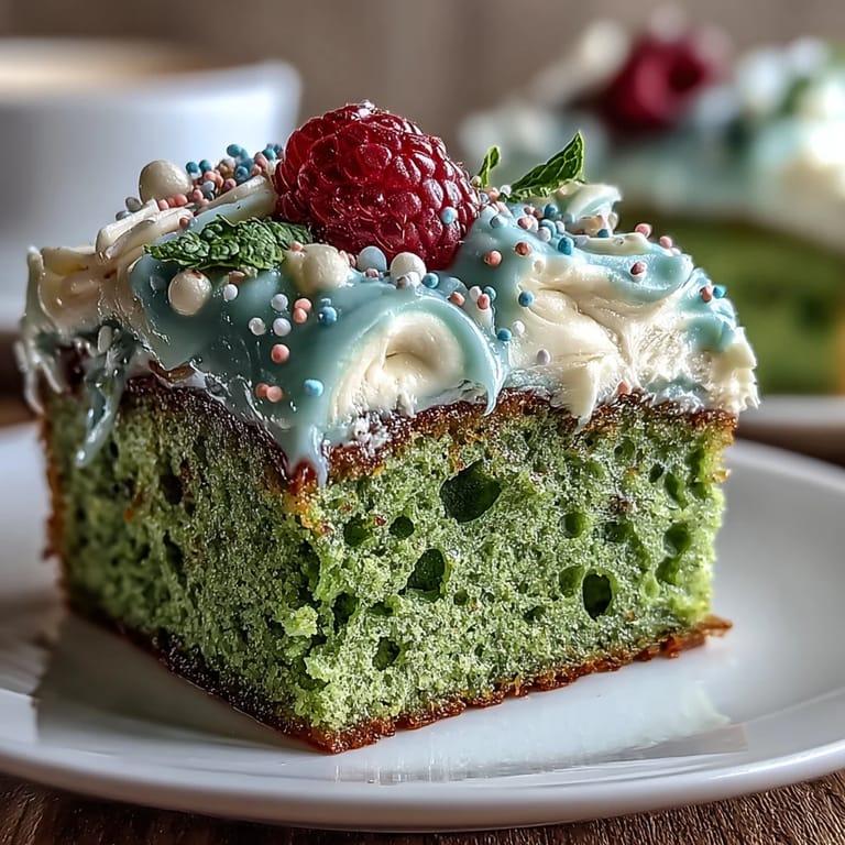 Light and fluffy mini matcha smash cake, ideal for birthdays or brunch, topped with colorful sprinkles.