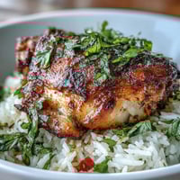 Aromatic Nandos-style Portuguese chicken and rice in a vibrant one-pot meal, with tender chicken thighs, spiced rice, and colorful vegetables.