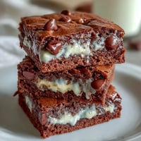 Cream cheese stuffed brownie cookies with gooey chocolate centers and rich, fudgy texture.